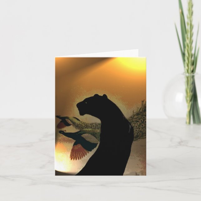 Cartão Panther Sunset Note Card (Frente)