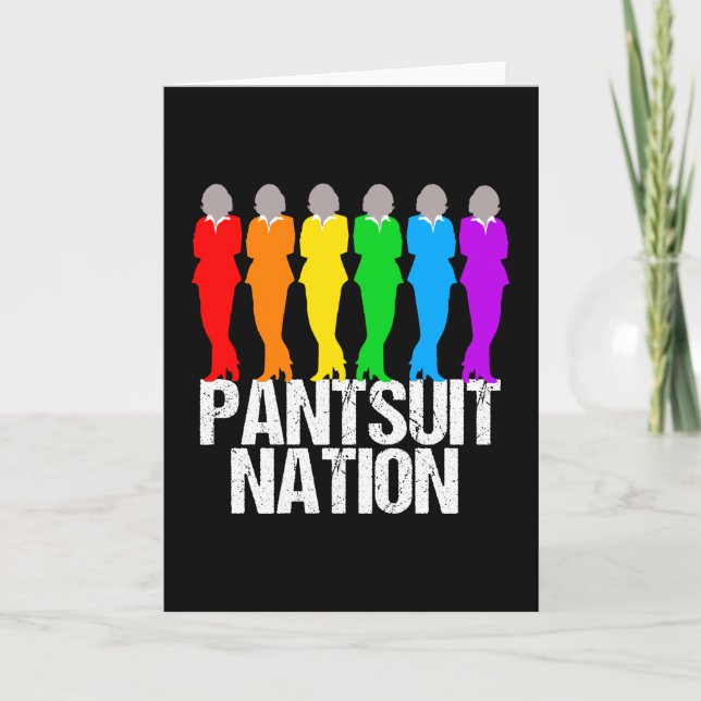 Cartão Pantsuit Nation Rainbow Women (Frente)