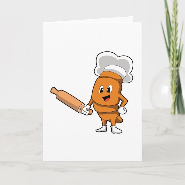 Cartão Pão como Cozinheiro com Rolo (Frente)