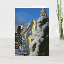 Cartão Pão de gengibre e neve de inverno - Vineyard de Ma
