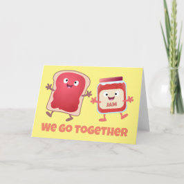 Cartão Pão e geleia fofos de desenho de valentine