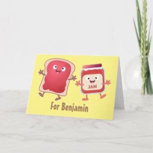 Cartão Pão engraçado e personagens de desenho animados de