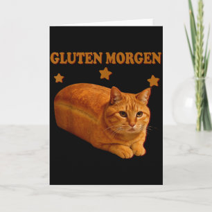 Cartão Pão Engraçado Gato Meme Glúten Manhã Humor Gráfico