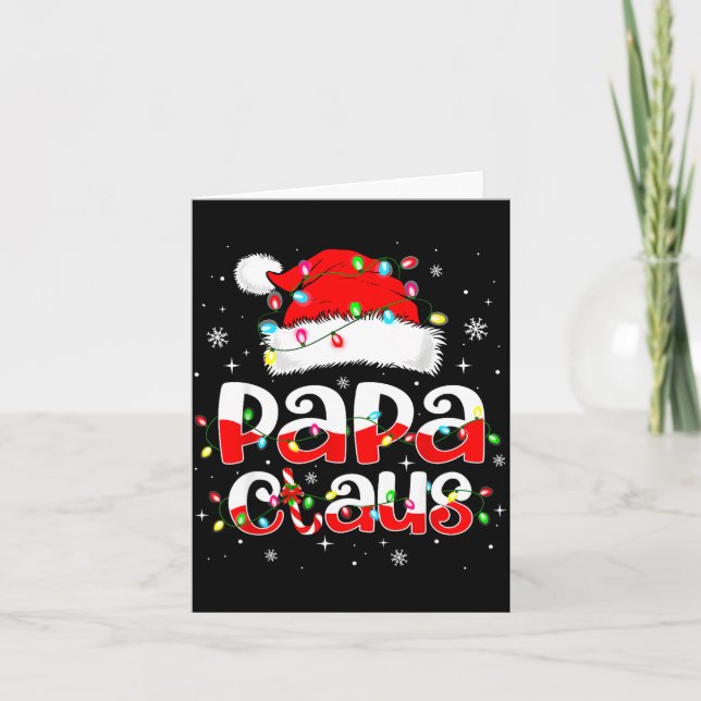 Cartão Papa Claus Funny Christmas Lights Pajama Family Ma (Frente)