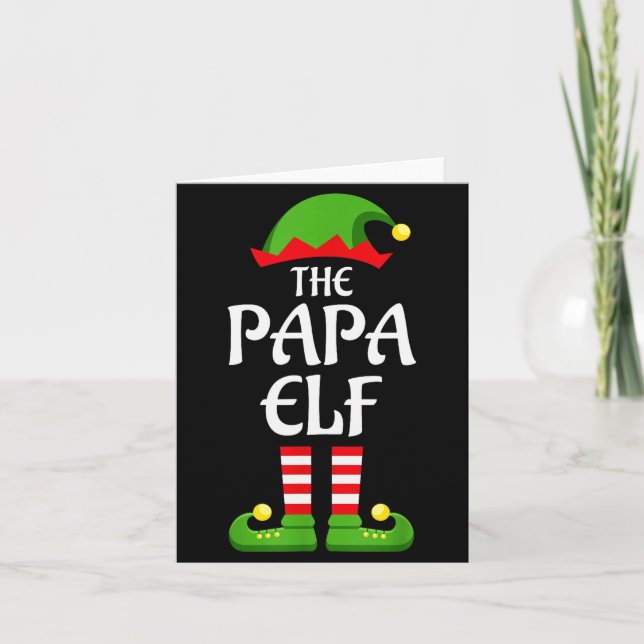Cartão Papa Elf Family Matching Group Christmas Dad  (Frente)