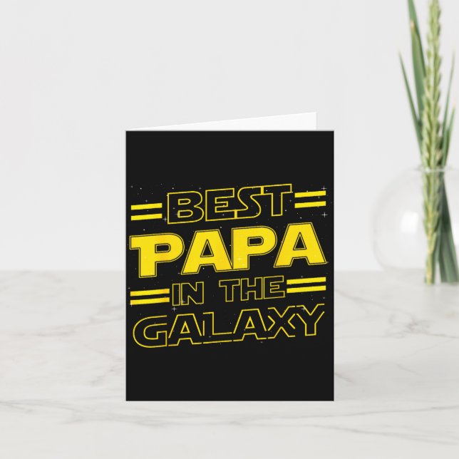Cartão Papa In The Galaxy Funny Fathers Day Gift For Men  (Frente)