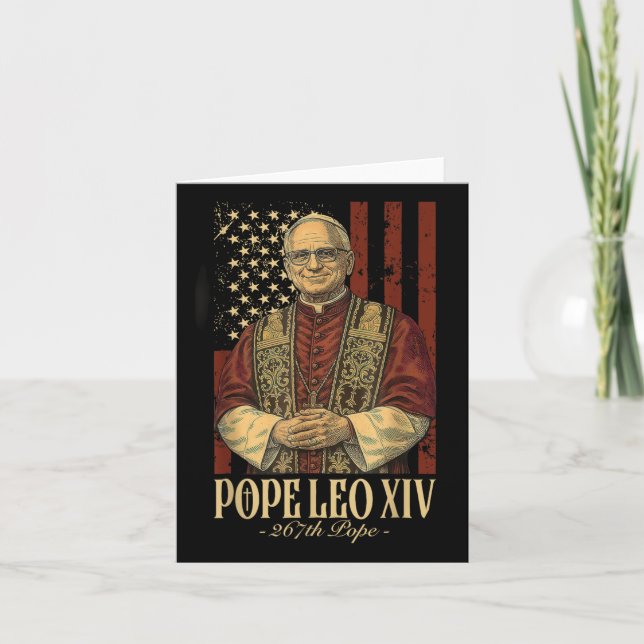 Cartão Papa Leo E América O Papa Leo Xiv Dos Eua (Frente)