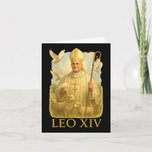 Cartão Papa Leo Xiv Doves - Cristã Fé Católica Insp