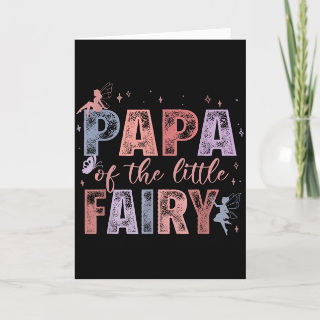 Cartão Papa Of The Little Fairy 1st Birthday Girl Fairyta (Frente)