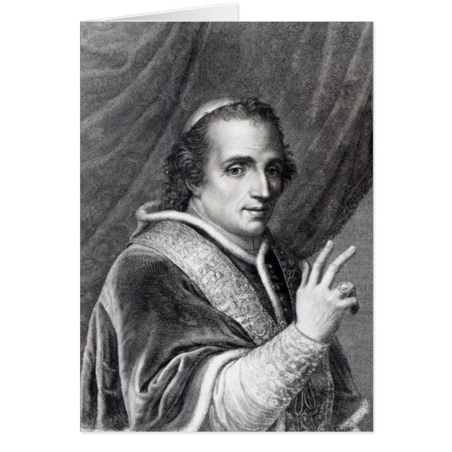 Cartão Papa Pius VII, gravado por Rafaello Morghen (Frente)