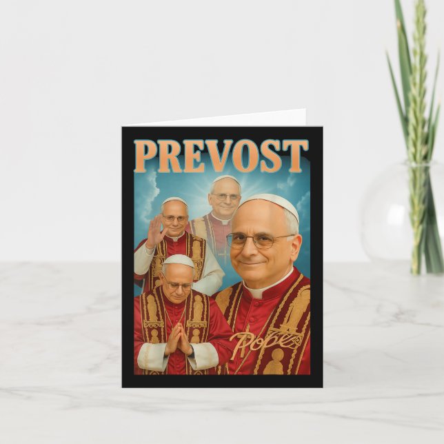 Cartão Papa Prevenir Camisa Católica Cristã Papa Leo Xiv (Frente)