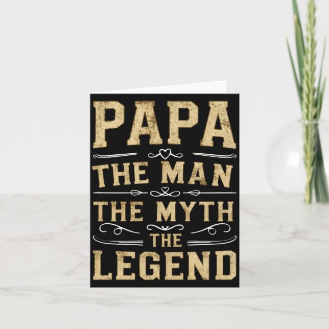 Cartão Papa The Man The Myth The Legend Fathers Day  (Frente)