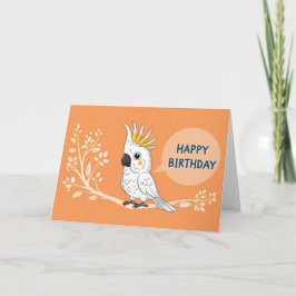 Cartão Papagaio Cacatua Cartoon Aniversário