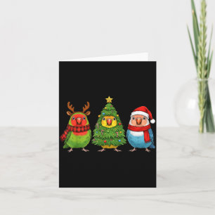 Cartão Papagaio de Natal Retro Lovebird Papagaio Papagaio