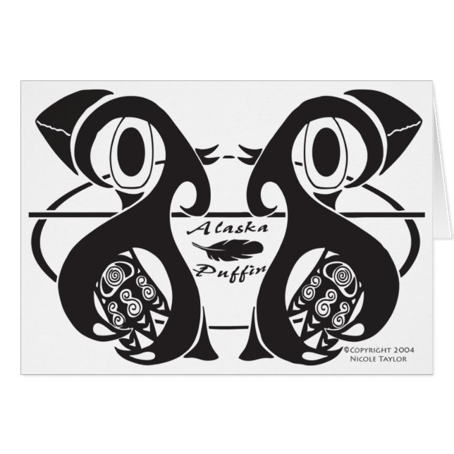 Cartão Papagaio-do-mar de Alaska (Frente Horizontal)