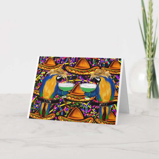 Cartão Papagaio do Partido Cinco de Mayo (Frente)