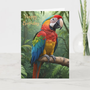 Cartão Papagaio Macaw na Selva