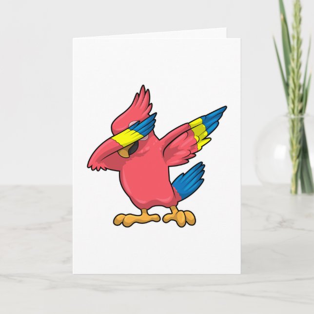 Cartão Papagaio na Dança Hip Hop Dab (Frente)