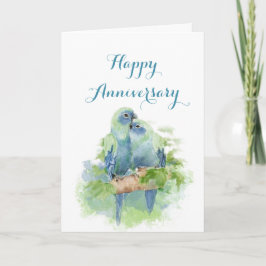 Cartão Papagaios Aquarela Amor de Aniversário Cristão