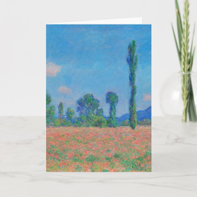 Cartão Papagaios Vermelhos Céu Azul por Monet - Campo de  (Frente)