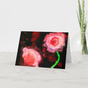 Cartão Papagaios vermelhos na pintura a álcool preto