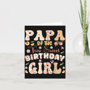 Cartão Papai da Menina de 2 Aniversário Doce Peach