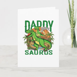 Cartão Papai Daddysaurus T-Rex Engraçado Presente para