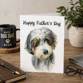 Cartão Papai de Cachorro Dia dos Pais Aussiedoodle