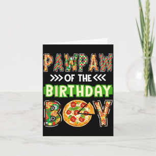 Cartão Papai do menino aniversariante amante de pizza da