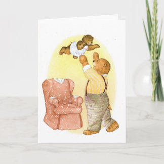 Cartão Papai e Bebê Urso