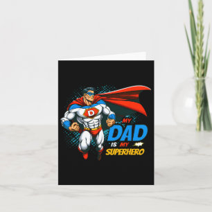 Cartão Papai é meu Super-Herói Crianças Camiseta do Dia d