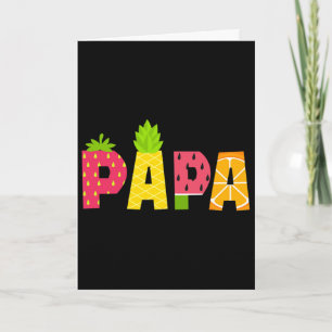 Cartão Papai engraçado amante de frutas frutarianas verão