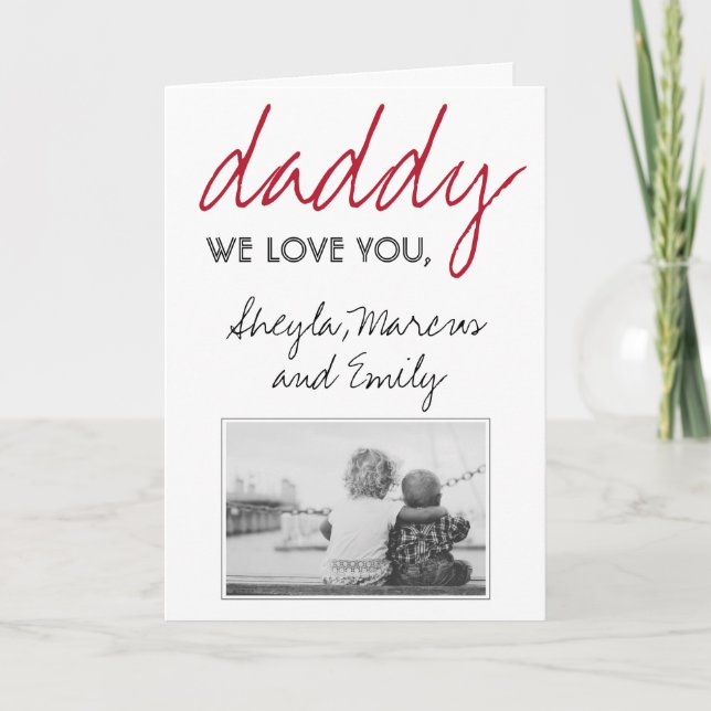 Cartão Papai Fofo Nós te amamos Foto do Dia dos Pais (Frente)
