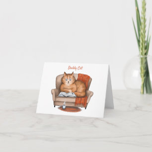 Cartão Papai Gato Dia dos Pais Divertido Personalizado