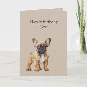 Cartão Papai no aniversário do cachorro Frenchie