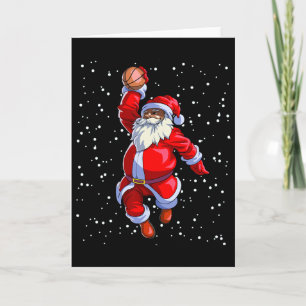 Cartão Papai Noel Afro-Americano Negro Basquete Afro