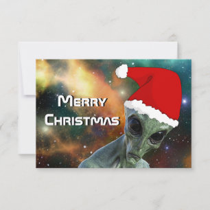 Cartão Papai Noel Alien Feliz Natal Personalizado