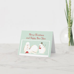 Cartão Papai Noel Ano Novo Engraçado 2020 Boneco de Neve