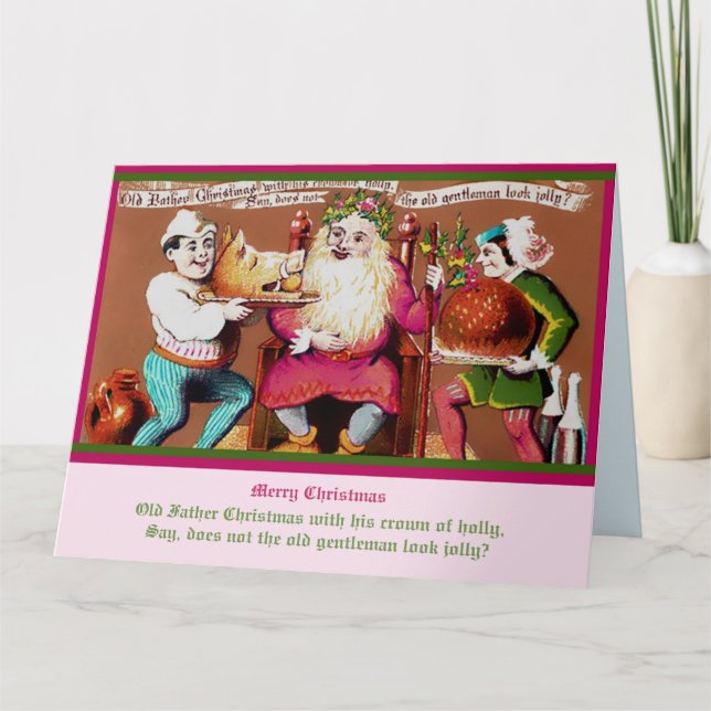 Cartão Papai Noel Antigo Vintage Raro Britânico (cópia) (Frente)