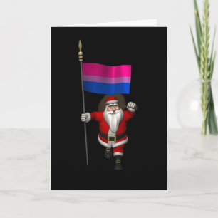 Cartão Papai Noel Apoia A Bissexualidade Na Bandeira