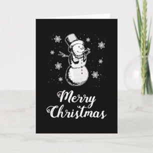 Cartão Papai Noel Boneco de Neve Natal Presente Engraçado