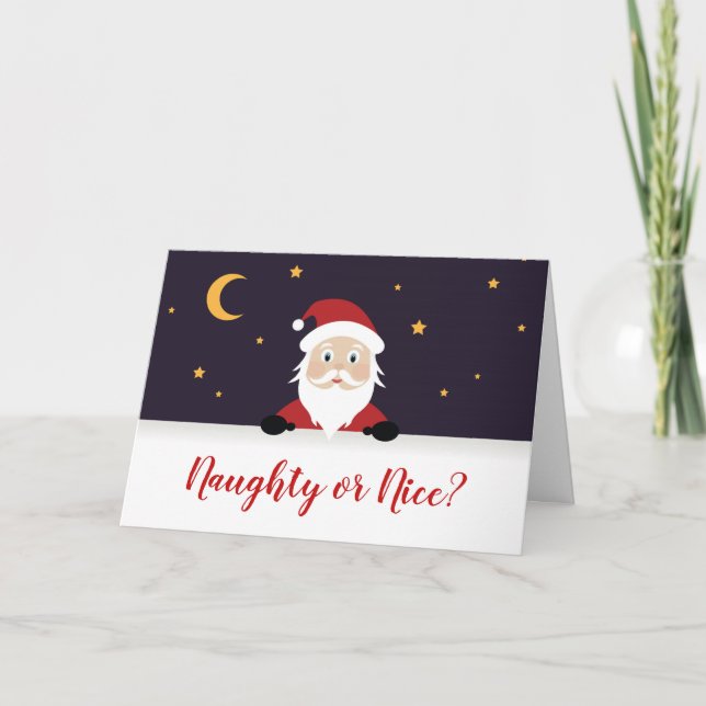 Cartão Papai Noel bonzinho ou malvado (Frente)