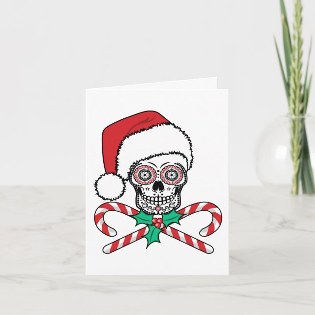 Cartão Papai Noel Caveira de Açúcar (Frente)