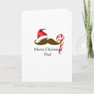 Cartão Papai Noel Chapéu de Natal Cane de Açúcar Bigode C