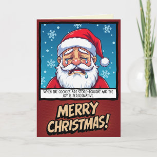 Cartão Papai Noel Chorão Natal Divertido