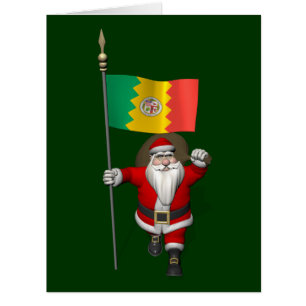 Cartão Papai Noel com a bandeira de Los Angeles