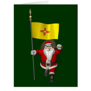 Cartão Papai Noel com a bandeira de New mexico