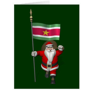 Cartão Papai Noel com a bandeira de Suriname
