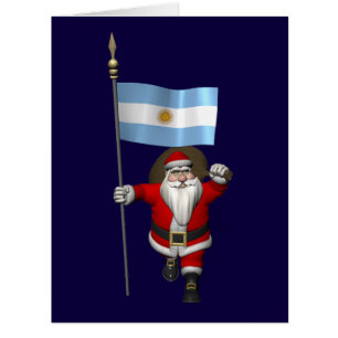 Cartão Papai Noel Com Alferes Da Argentina