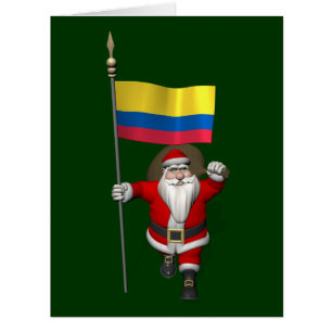 Cartão Papai Noel Com Alferes Da Colômbia